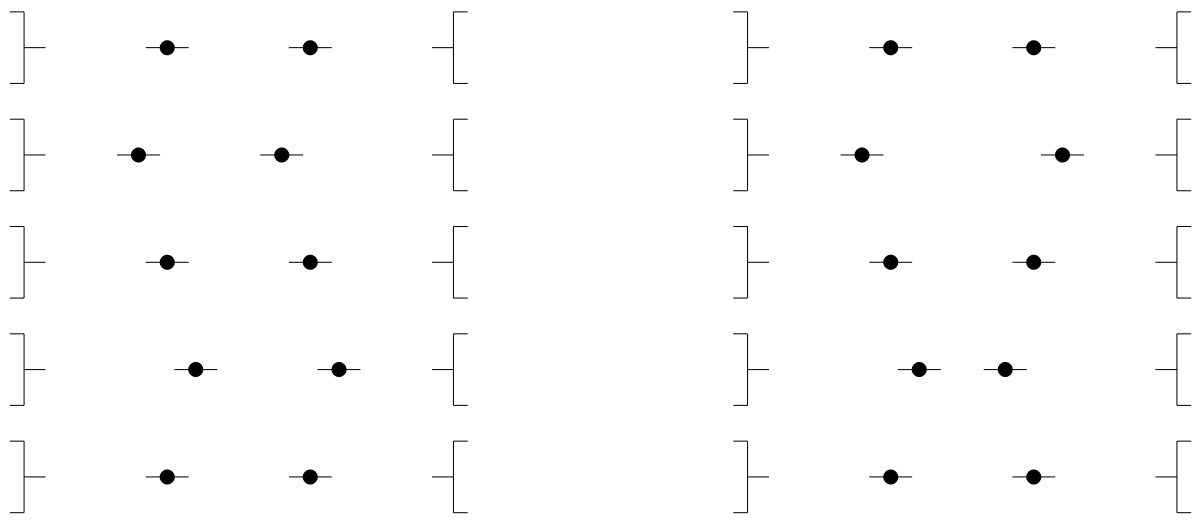 
Diagram with vibrational modes for wall - spring - mass - spring - mass - spring - wall.🔗